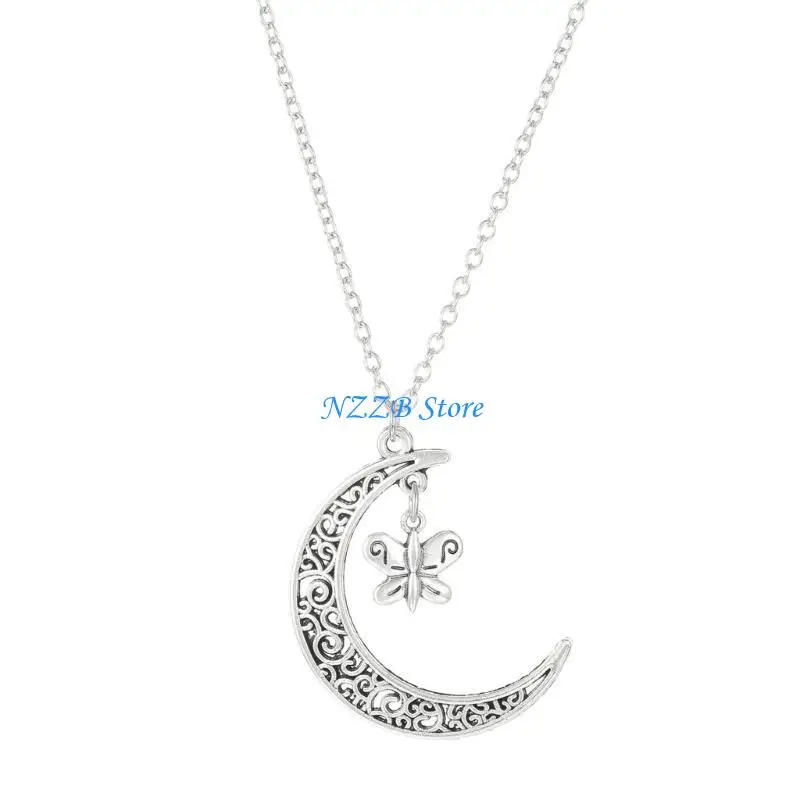 t21f-тренд-ниша-полая-луна-земля-скрещенная-бабочка-ключица-цепочка-темперамент-серебро-простое-солнце-ретро-металлическое