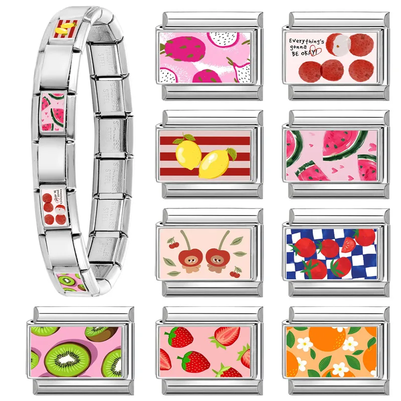 Nuevos y encantadores enlaces de dijes italianos para gatos y perros, aptos para pulsera de acero inoxidable de 9MM, joyería DIY para hombres y mujeres