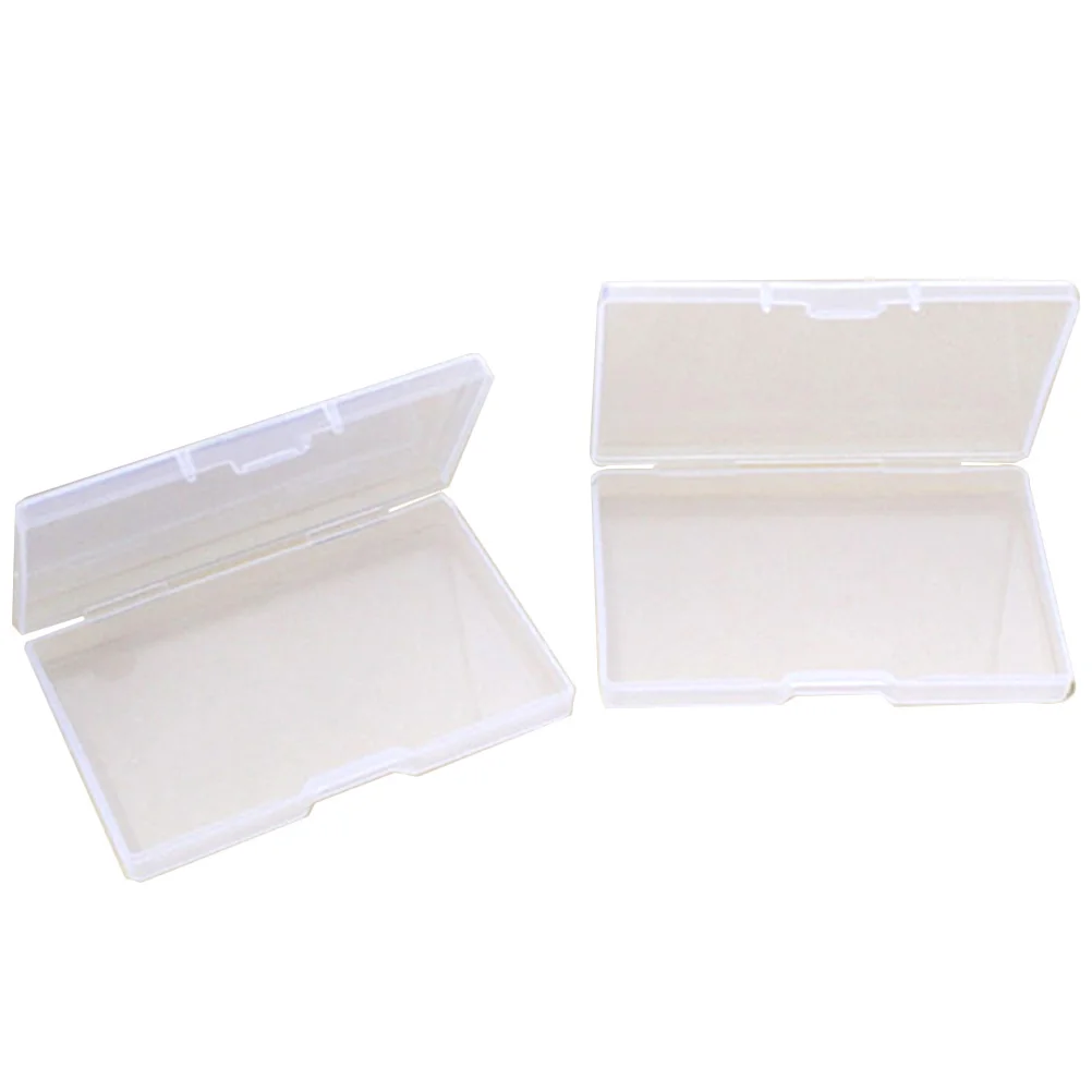 

2Pcs Plastic Business Card Holder Organizer Box Name Case Storage for Id Credit Cards Accessories Business Case