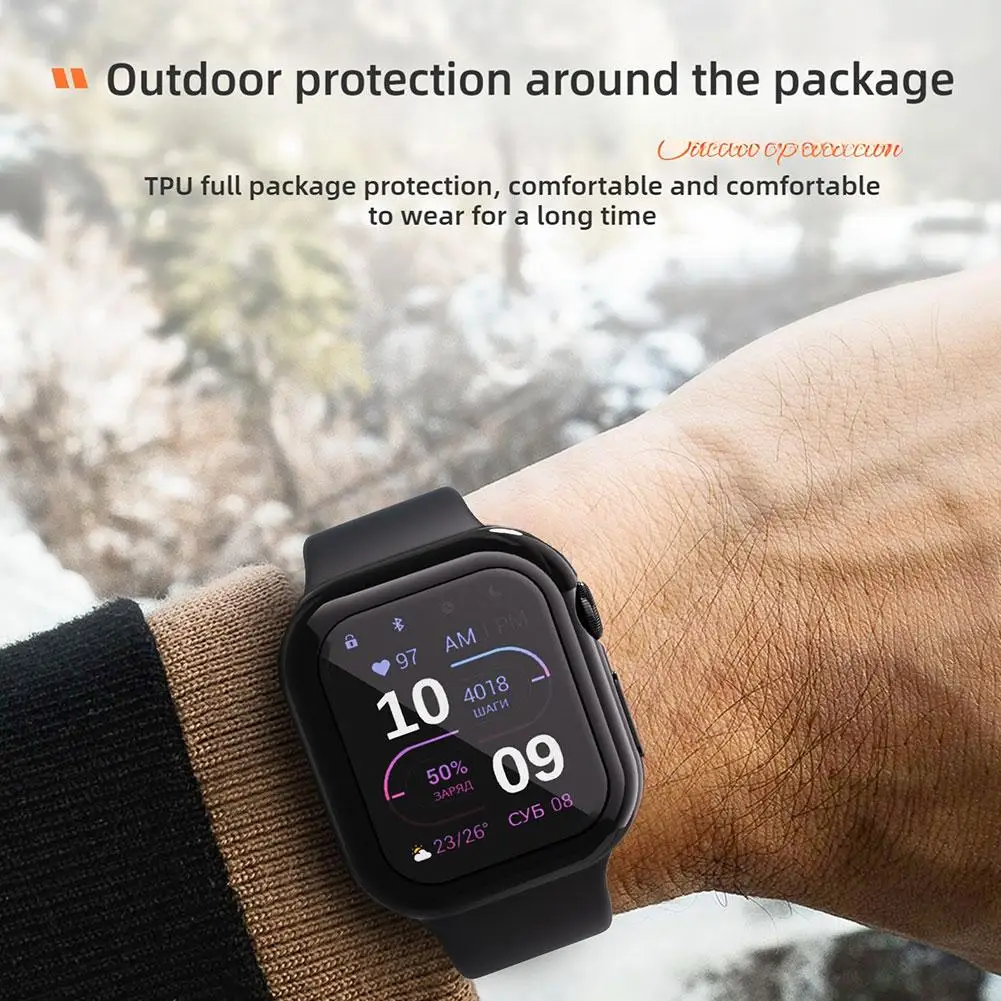 Case for Apple watch 10 42/46mm Watch Screen Protection Full Coverage PC Hard Cover With High-quality Tempered Glass