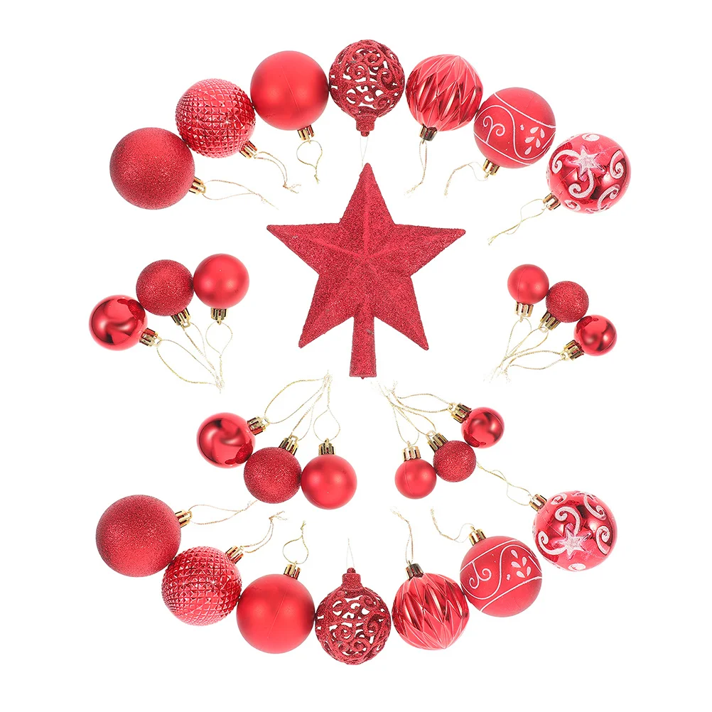 

1Set Christmas Tree Hanging Ornament Set Small Lightweight Baubles for Xmas Tree Wall Door Decoration Long-Lasting Holiday