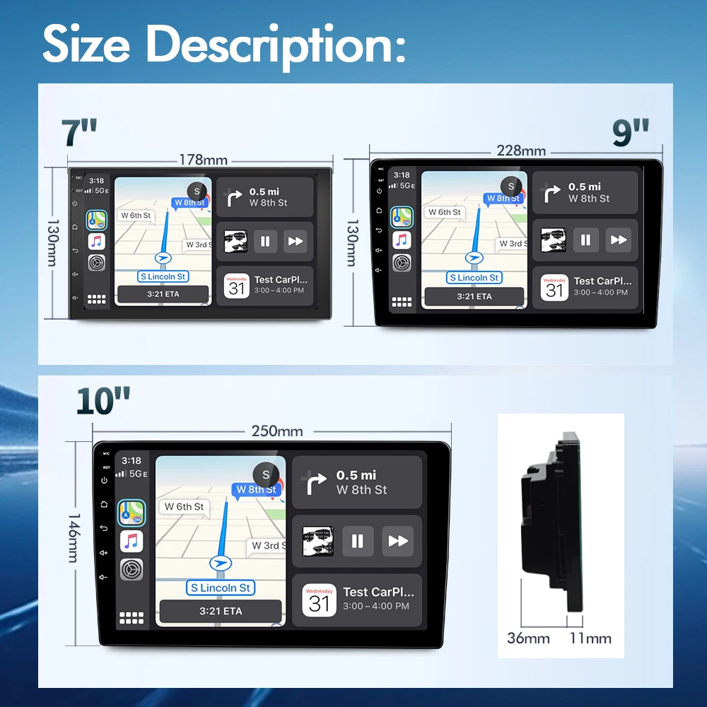 SZLELV Android Car Radio 7/9/10inch Universal Host Player