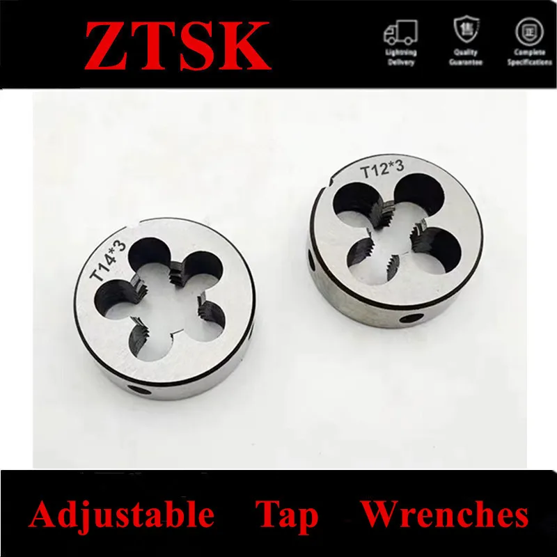 Mão direita e esquerda Trapezoidal Round T Die, Ferramentas de Rosqueamento, Torno, TR8, TR10, TR12, TR14, TR16, TR20, TR22, TR24, Die 2, 3, 4, 1Pc