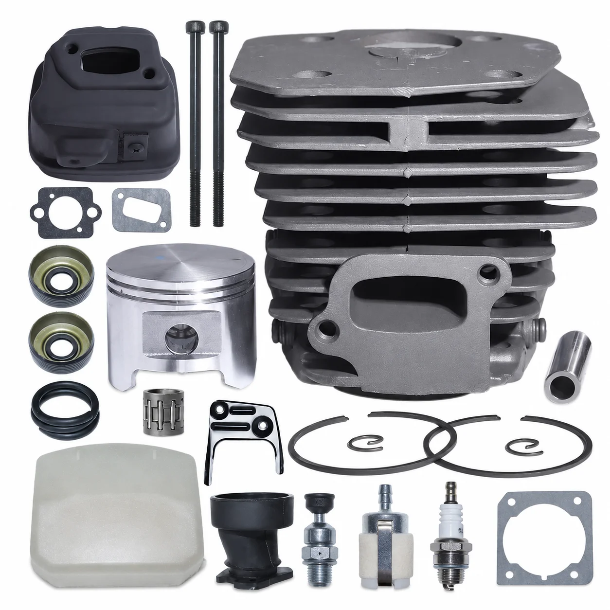 537253002 503862803 45mm Cylinder Piston Muffler Air Filter Fuel Line Spark Plug Kit For Husqvarna 346XP 350 353 Chainsaw Parts
