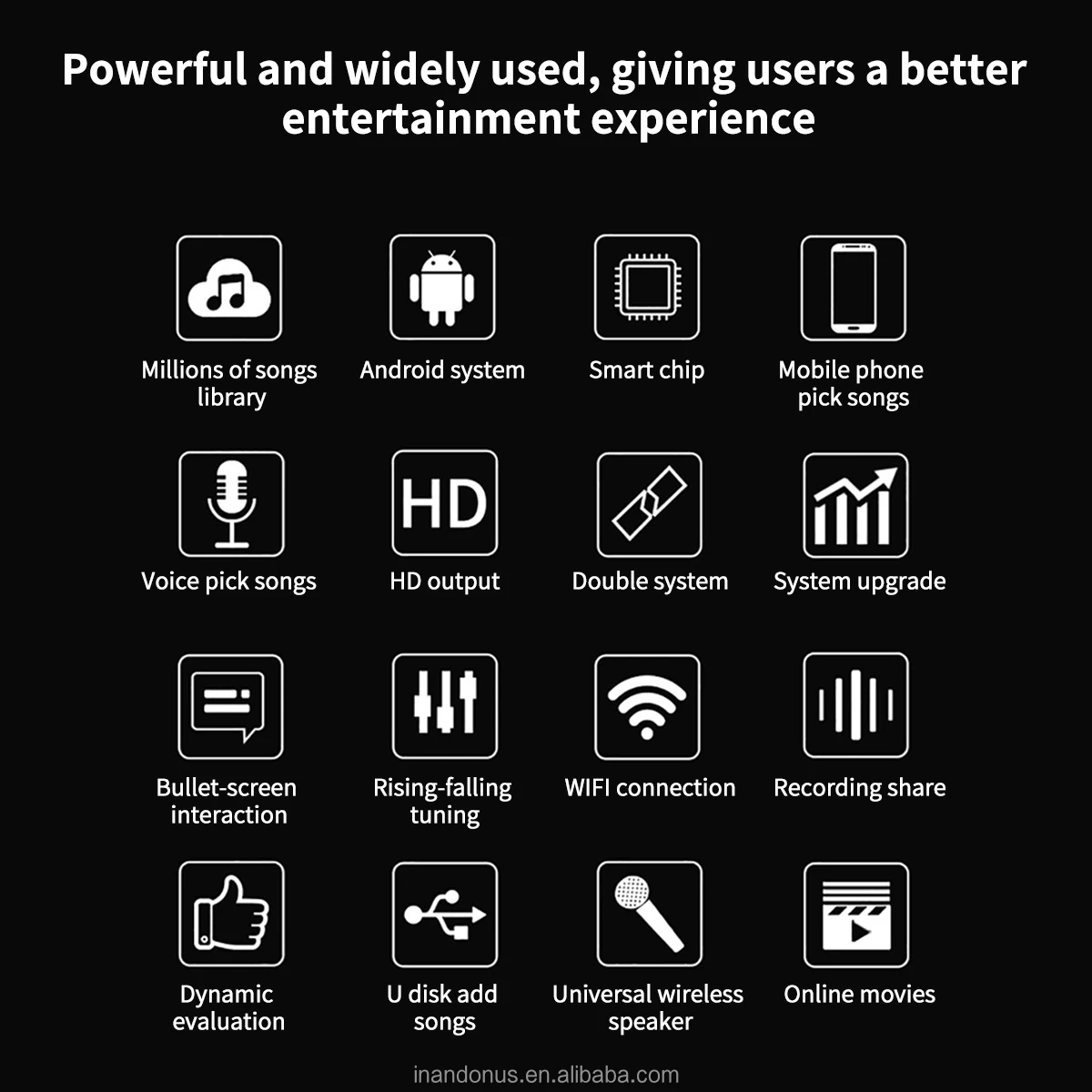 

2025 InAndOn Latest 18.5 5 In1 4T Professional Portable Karaoke Player Durable Using Karaoke Machine Home Theater KTV System