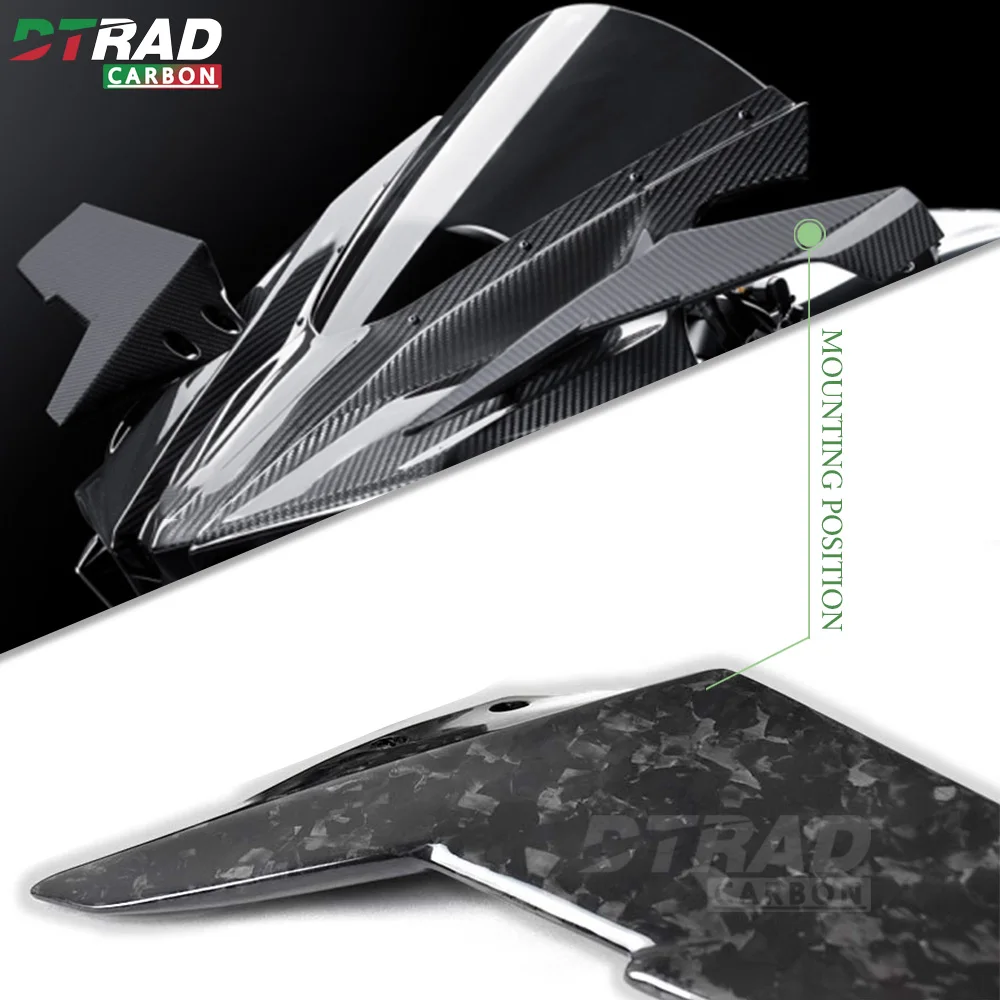 For KAWASAKI NINJA H2 H2 R 2015-2023 H2R Accessories Carbon Fiber Forged CarbonWinglets Upper Fairing Kit Motorcycle Decoration