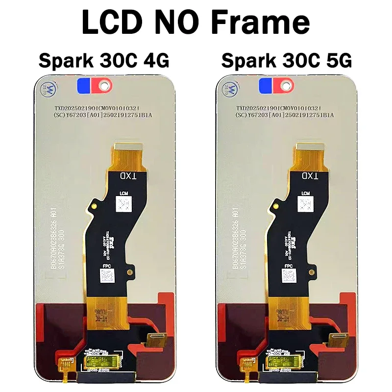 Wyświetlacz 6.67' Testowany Spark30C do Tecno Spark 30C 4G/5G KL8H KL5 KL5N, ekran LCD z dotykiem, digitizer, komplet. — zdjęcie produktu 4