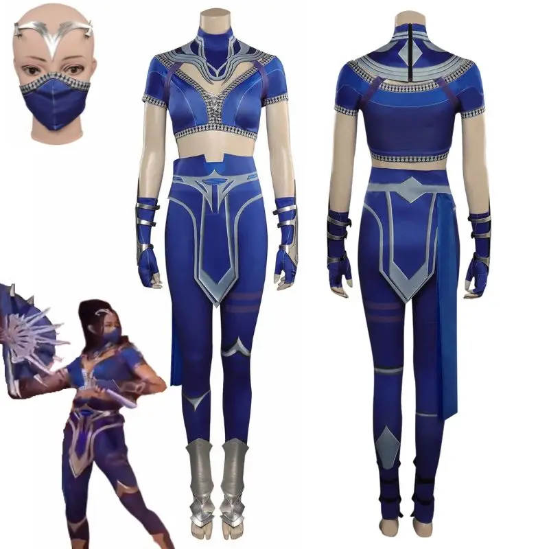 Sterbliche kombat mileena kitana cosplay fantasie kostüm sexy overall maske für erwachsene frauen fantasie outfit halloween karnevals anzug