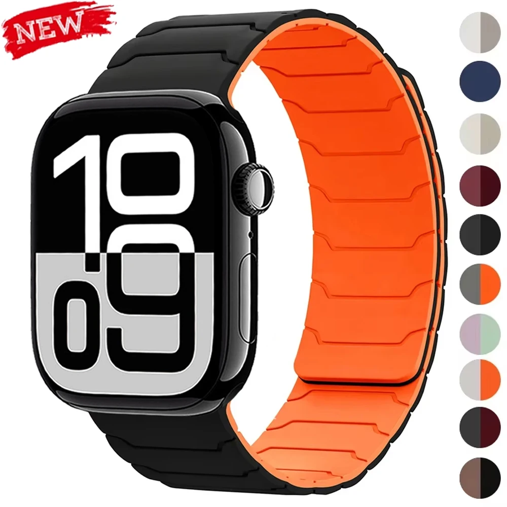 Pop Magnetic Band For Apple Watch Band Ultra 2 49mm 46mm 44mm 41mm 45mm 42mm Silicone Bracelet IWatch Series 10 9 8 7 6 5 4 SE S