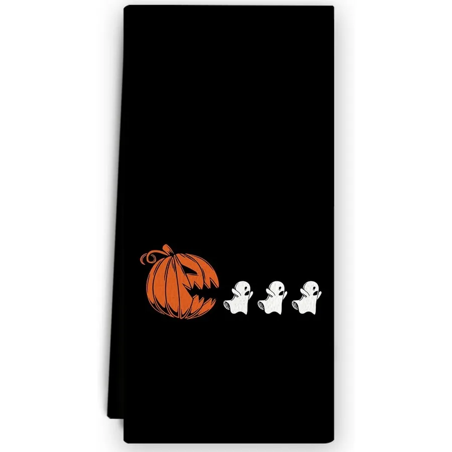 

Fy Halloween Kitchen Towels - Black Pumpkin Gothic Decor Halloween Kitchen Decor Spooky Pumpkin Ghost Hand Towels Dish Towels f