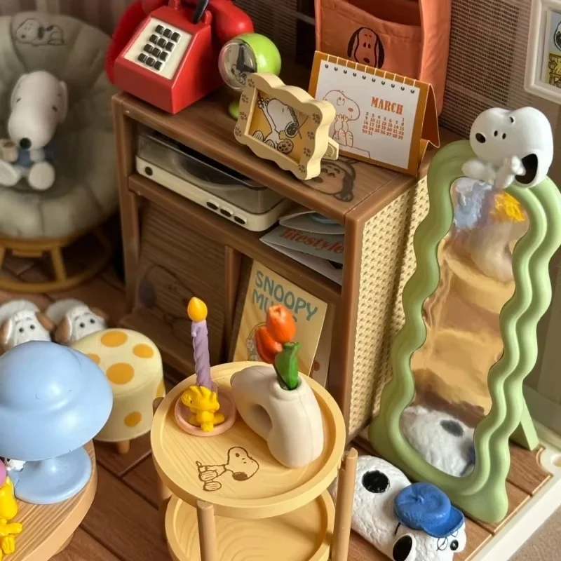 

Genuine In Stock Re-Ment Snoopy'S Cozy Weekend Room Miniature Scene Series Blind Box Ornaments Collection Girl Birthday Gifts