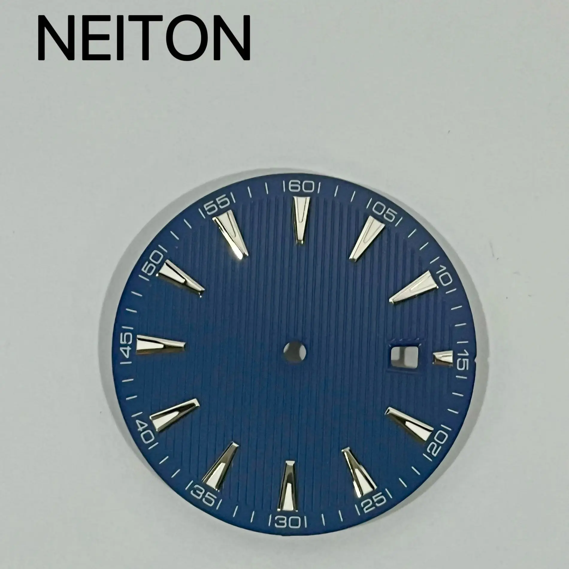 Netion black blue white watch dial 33.4mm fit NH35 ETA2824 2836 Miyota8215 821A Mingzhu DG2813 3804 PT5000 movement luminous - view 4