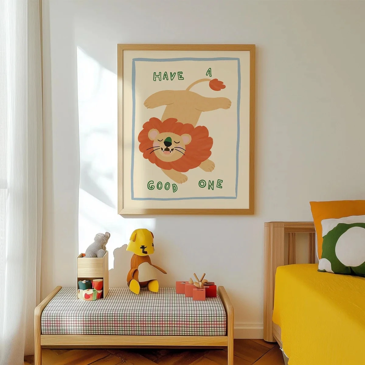 Modern,Cartoon Loin And Have A Good One Quote Wall Art Print Canvas Painting Poster Picture For Living Room,Kids Room Home Decor