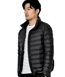 Chaqueta cortavientos de plumas para hombre, abrigo ligero y portátil, cálido, de plumón, ultraligero, para invierno, talla grande, S-6XL