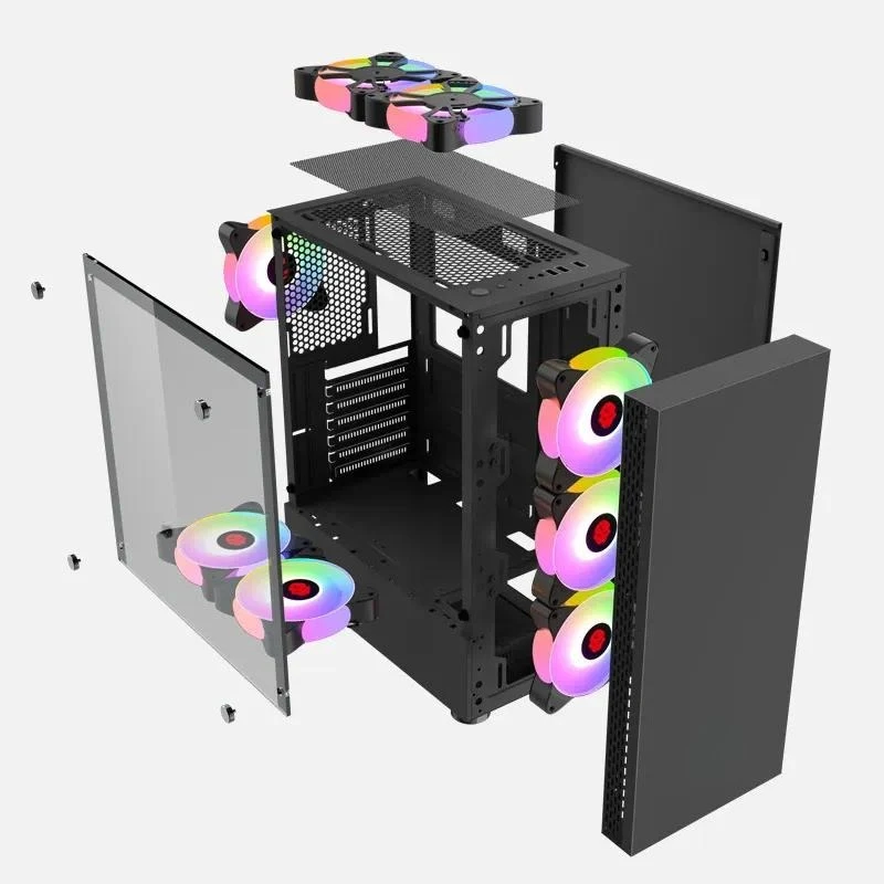 Personalized Cartoon Computer Chassis Desktop Case with Side Transparent Tempered Glass Gaming