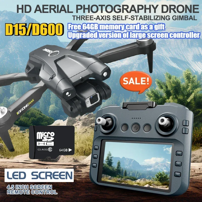 2025 D15//D600newlarge screen control  professional drone 8K high-definition obstacle avoidance wide-angle helicopter WIFI FPV