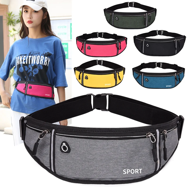 

Sports Running Waist Bag Men Women Waterproof Fanny Pack Outdoor Cycling Crossbody Bag Mobile Phone Bag Oxford Cloth Chest Bag