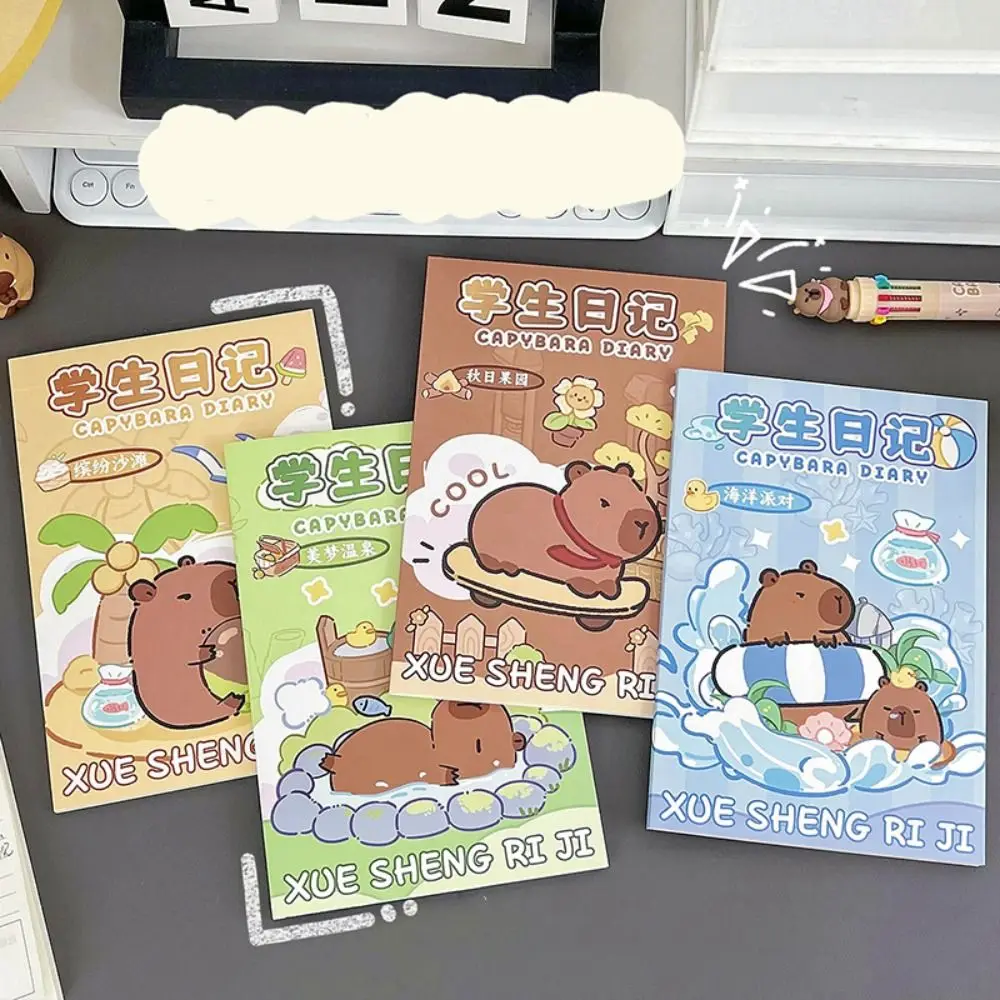 

50 Sheets /100 Pages Kawaii Capybara Diary Notebook Thickening Portable Memo Notes Internal Blank Page Multifunction