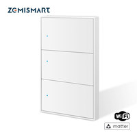 Zemismart Matter Over WiFi Physical Push Button Switch 1 2 3 4 6 Gangs Smart Wall Light Switches Google Home SmartThings Homekit