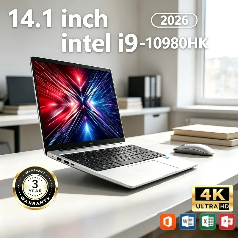 Intel Core i9 10980HK 16GB DDR4 2TB SSD Gaming Notebook Computer PC Gamer Office Laptop High Performance Portable 14.1" Laptop