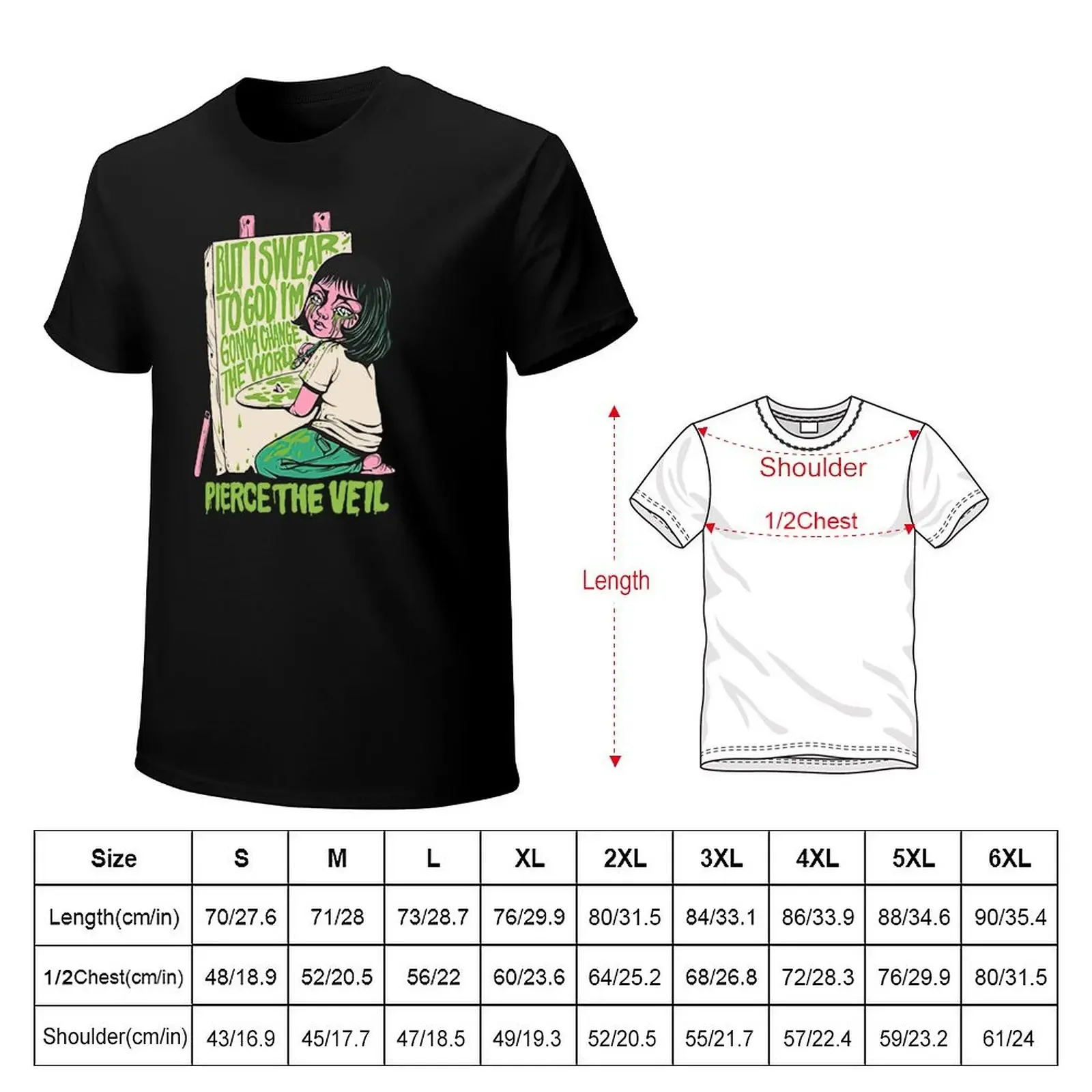 Pierce The Veil T-Shirt graphic shirts oversized graphic tee vintage anime shirt graphic tee shirt mens t shirts pack