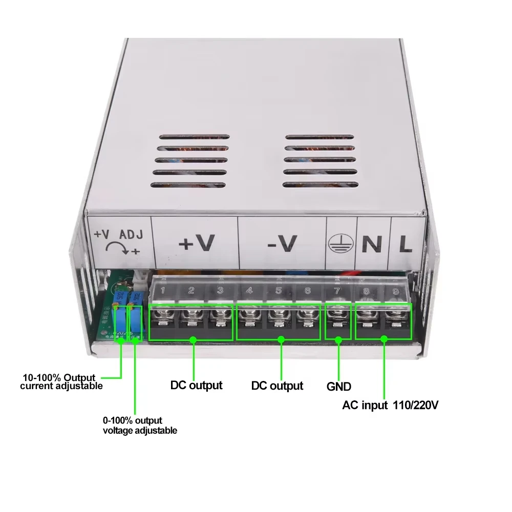 Power Supply Adjustable 500W 600W 1000W 1500W Power Supply 0-12V 15V 24V 36V 48V 60V 72V 85V 90V 110V 150V 200V 220V Ac To Dc