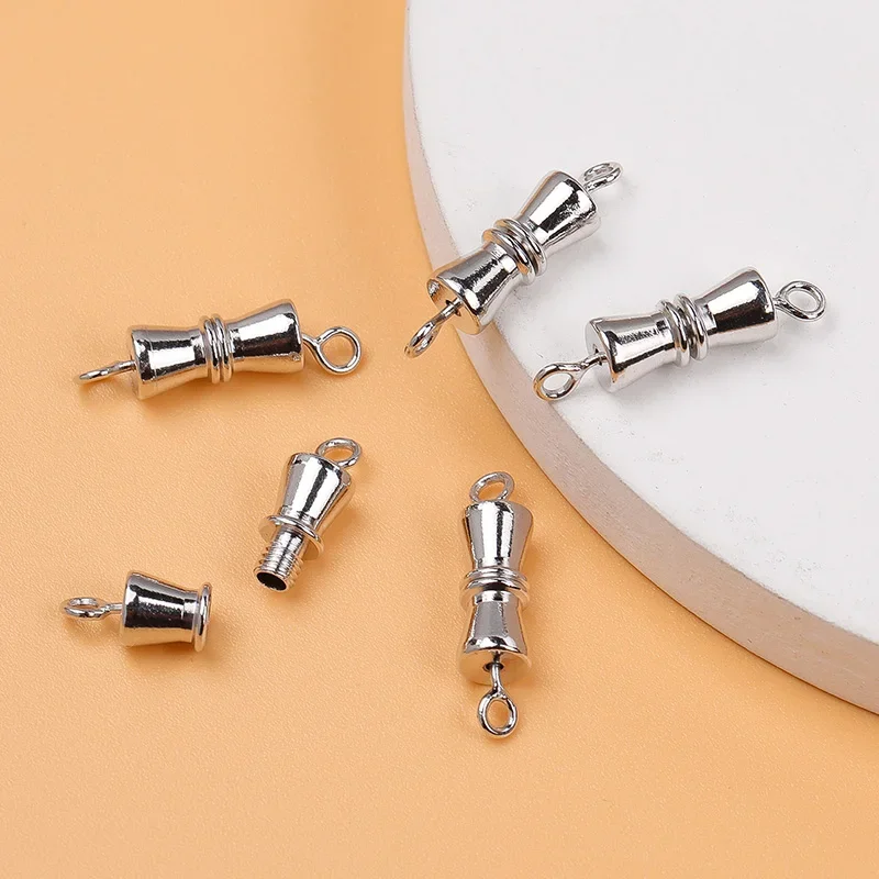 S925 sterling silver pearl bracelet necklace button accessories screw buckle twist button handmade DIY material accessories