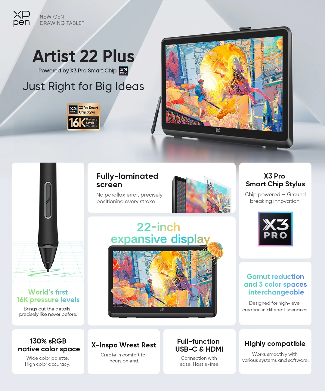 Artist 22 Pro tablette graphique écran grande pas cher | XPPen