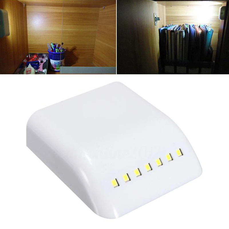 

7leds LED Under Cabinet Light Battery Powered Sensor Touch Closet Lamp for Kitchen Cupboard Wardrobe Inner Night Lamp