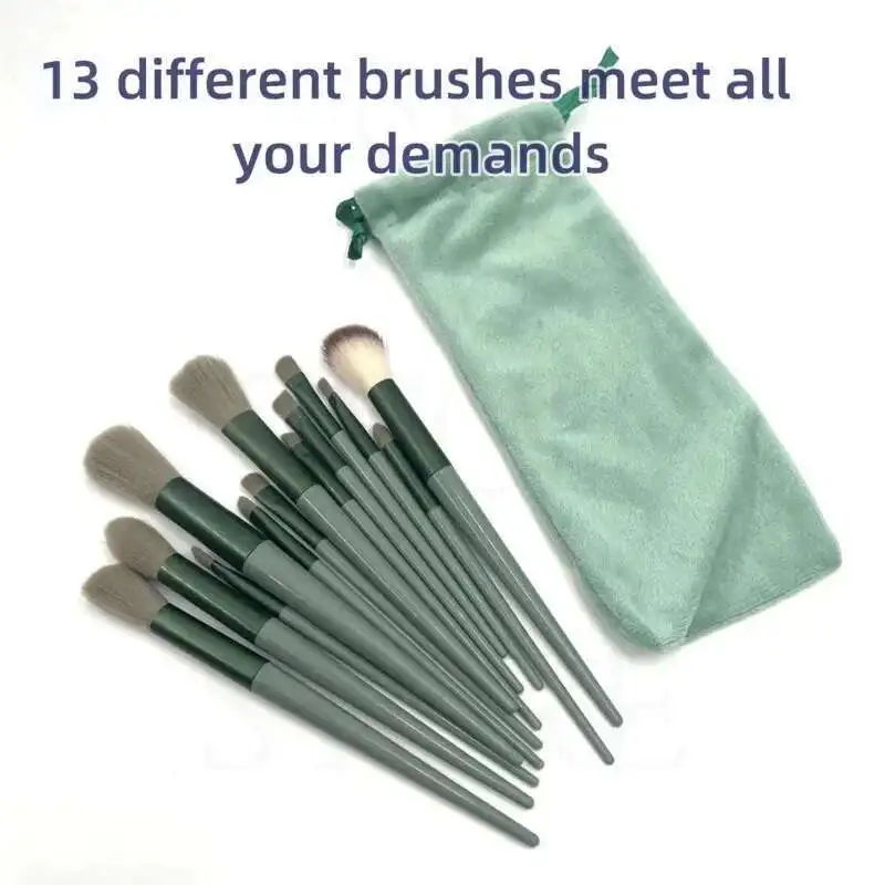 13 piezas de brocha de maquillaje de contorno, delineador de ojos, cepillo de cejas de ángulo pequeño portátil para maquillaje femenino, brocha de sombra de nariz de belleza