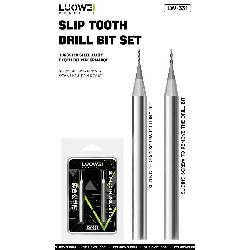 LUOWEI LW-331 Phone Repair Stripped Screw Extractor Alloy 2.35mm for Phone Sliding Drill Bit Removal Extraction Tool