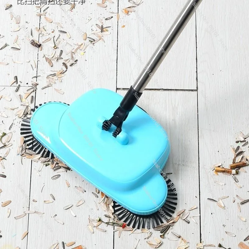 Hand Push Vacuum Cleaner Sweeper, Household Soft Broom Dustpan Set, Flat Mop Combination Cleaning Tool