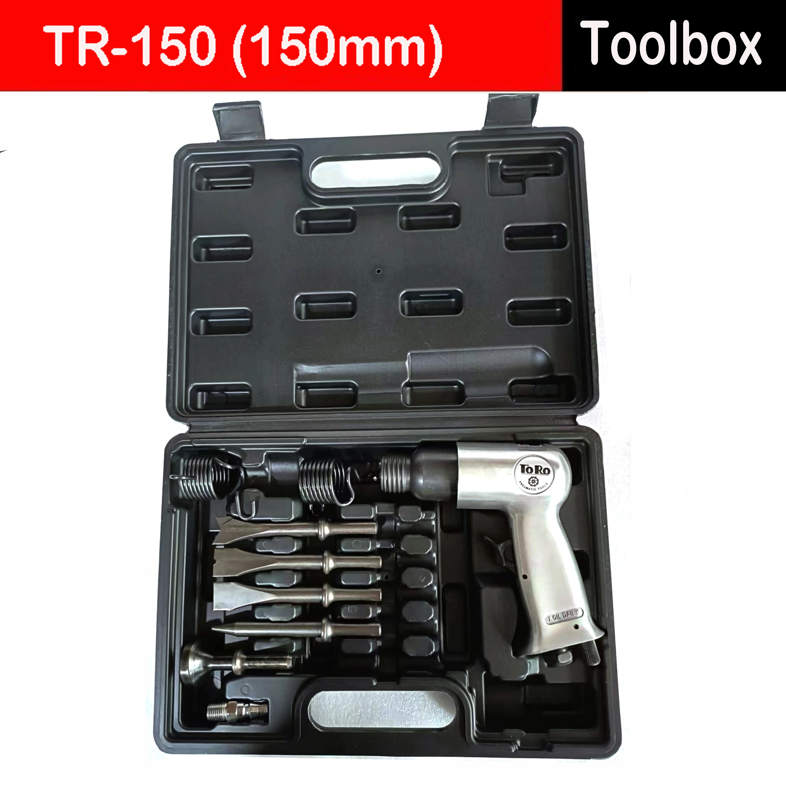 Pneumatic Air Hammer – Heavy Duty Industrial Tool With Chisel Bits Kit, 250mm, Alloy Cylinder, Vibration Reducing For Casting & Welding