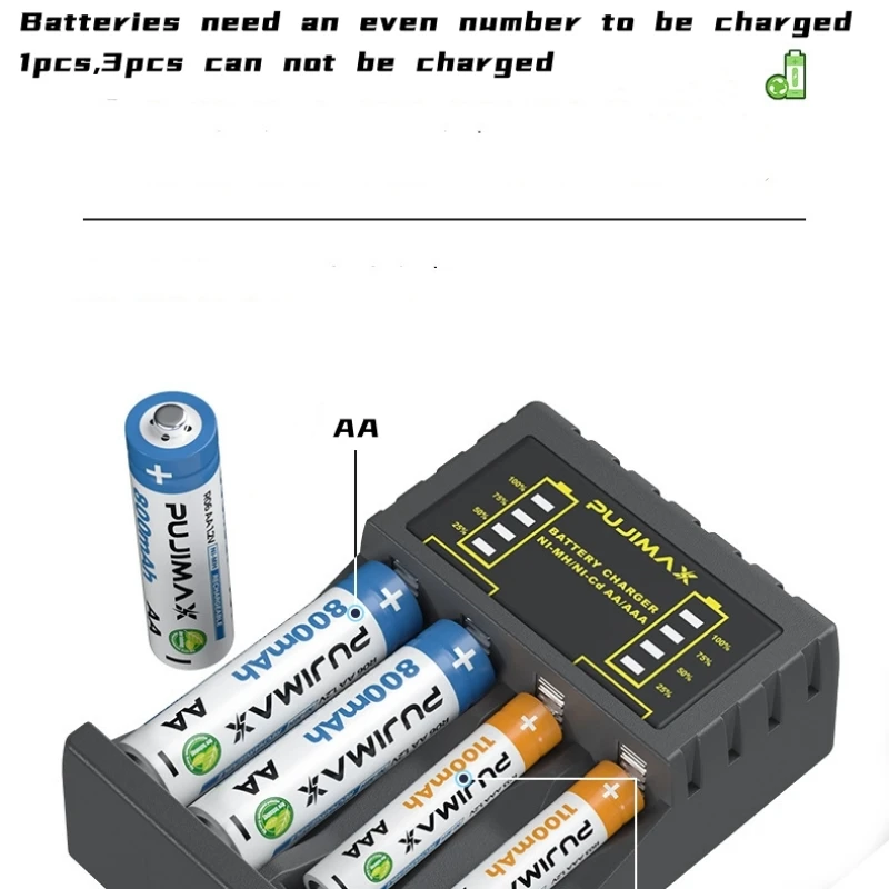 New LED Battery Charger Four-Slot Multi-Slot Intelligent Fast Charger for No.5 No.7 AAA/AA NiMH/NiCd Battery Charger Protection