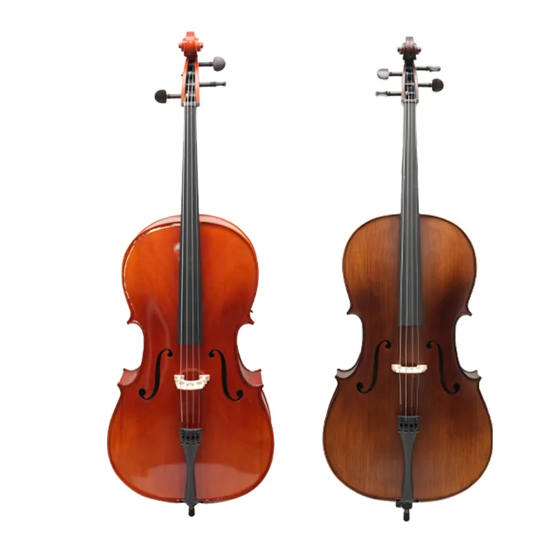 

Solid Wood Handmade Tiger Pattern Cello, Bright Matte, Various Styles, Professional Grade Cello for Adult Beginners