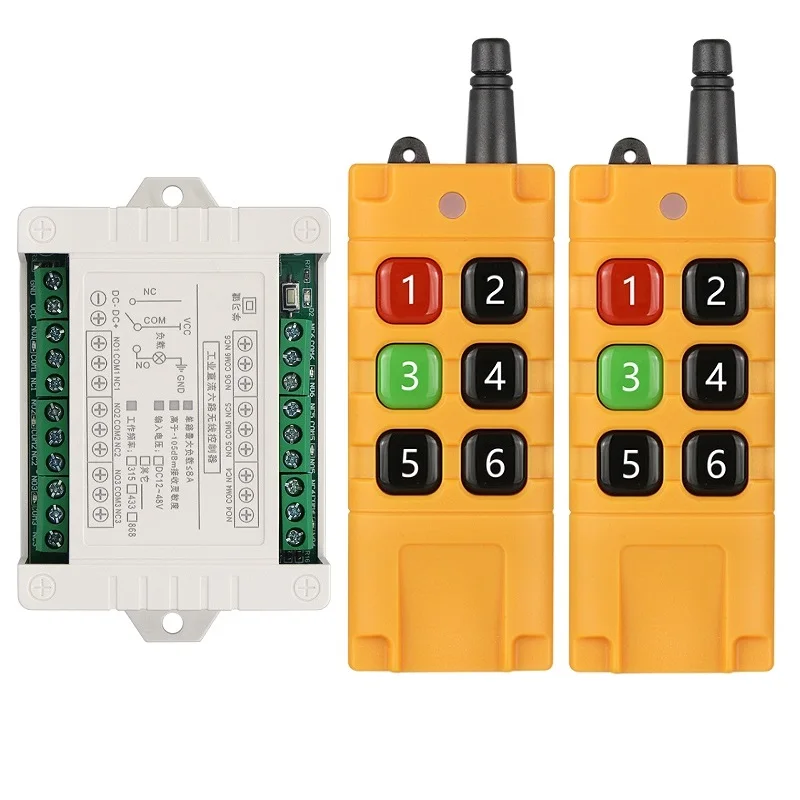 Uniwersalny system zdalnego sterowania radiowego 433 MHz DC 12V 24V 36V 48V 6-kanałowy R+F, bezprzewodowy odbiornik i nadajnik z interfejsem USB — zdjęcie produktu 2