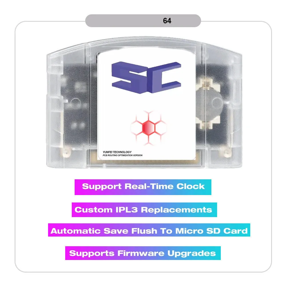 SC64 Open Source N64 3000 in 1 Game Cartridge For Nintendo 64 Game Card free 16GB Card Compatibility Support 64DD Games