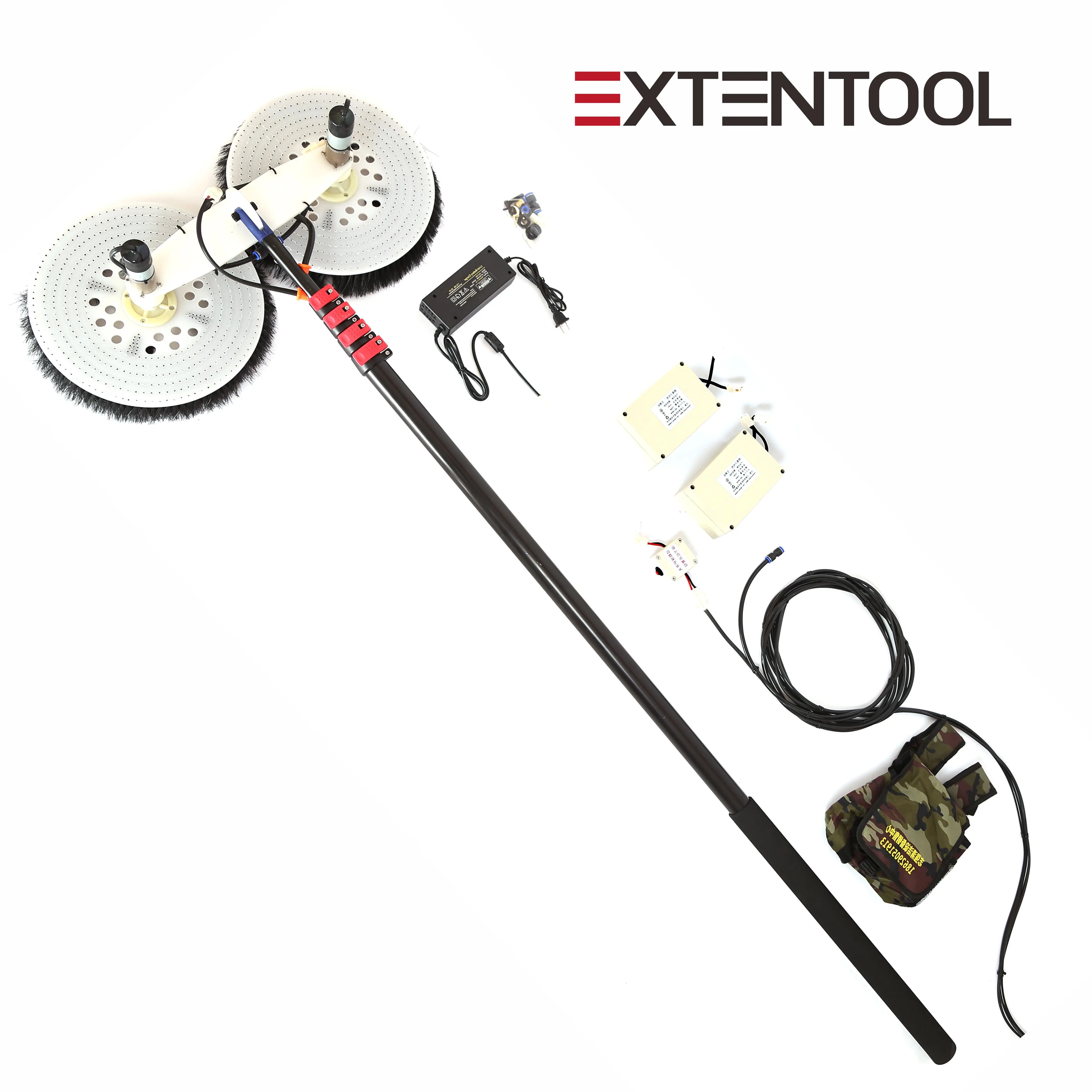 Extentool 3.5m electric solar panel cleaning tools water fed pole photovoltaic solar panel cleaner machine