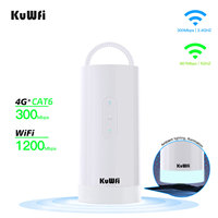 KuWiFi C290 4G+ LTE Mobile WiFi Router - 300Mbps High-Speed, 10000mAh 50Hrs Battery, 5-Color RGB Lighting， Portable，SIM Slot，