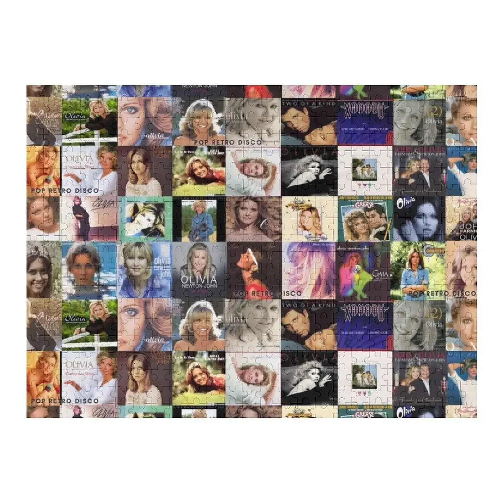 

Olivia Newton-John - Album Collage - Designed by PopRetroDisco Jigsaw Puzzle Anime Wood Adults Personalized Gifts Puzzle