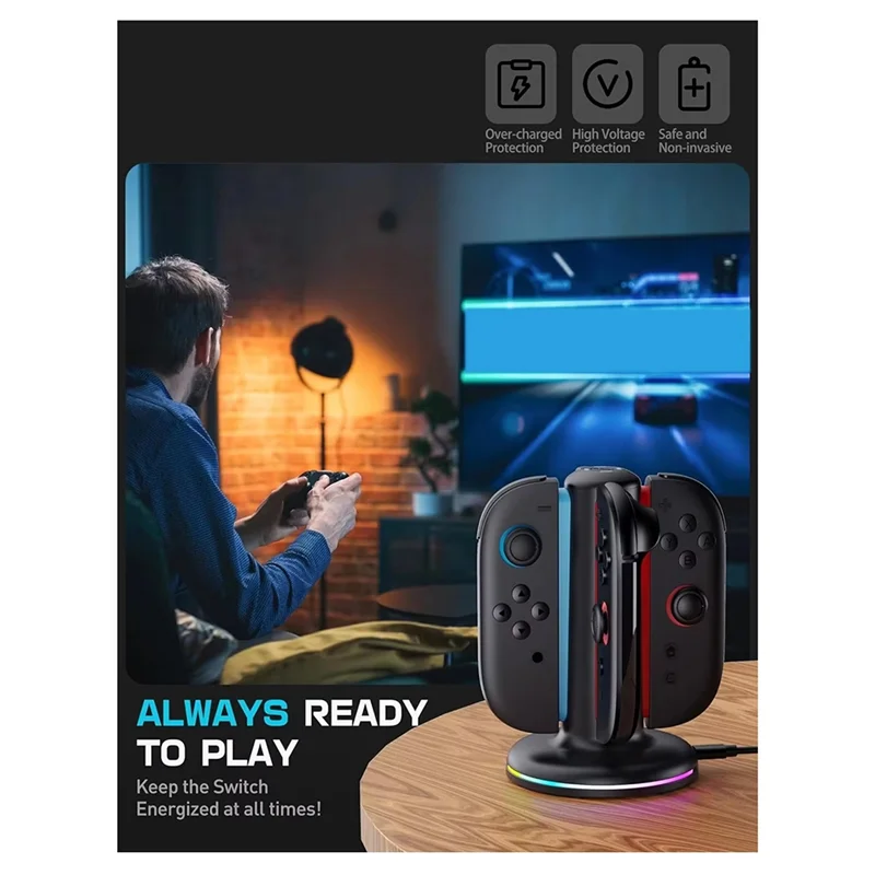 【Shopper’S Favorite】For NS For Switch 2 Compatible 4-In-1 Magnetic Charging Station With Fast Charge Dock For Joy-Con Controller