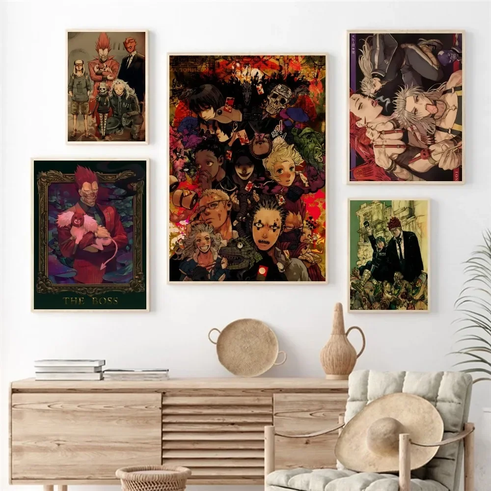 Anime D Dorohedoro Retro Poster Paper Print Home Living Room Bedroom Entrance Bar Cafe Art Painting Decoration