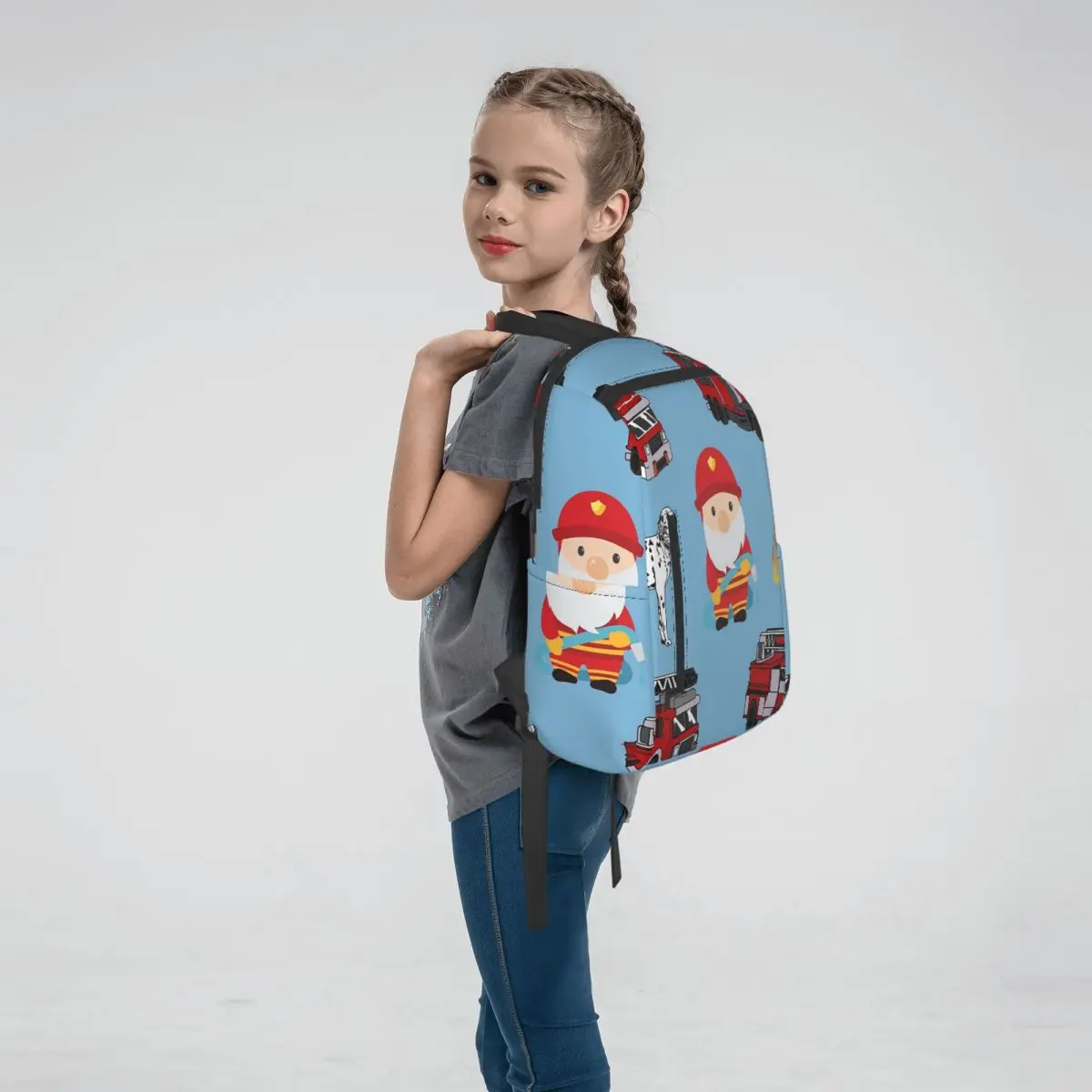 Firefighters Fireman Fire Engine Backpack Large Capacity Children BookBag School Bag Shoulder Bags for Men Women