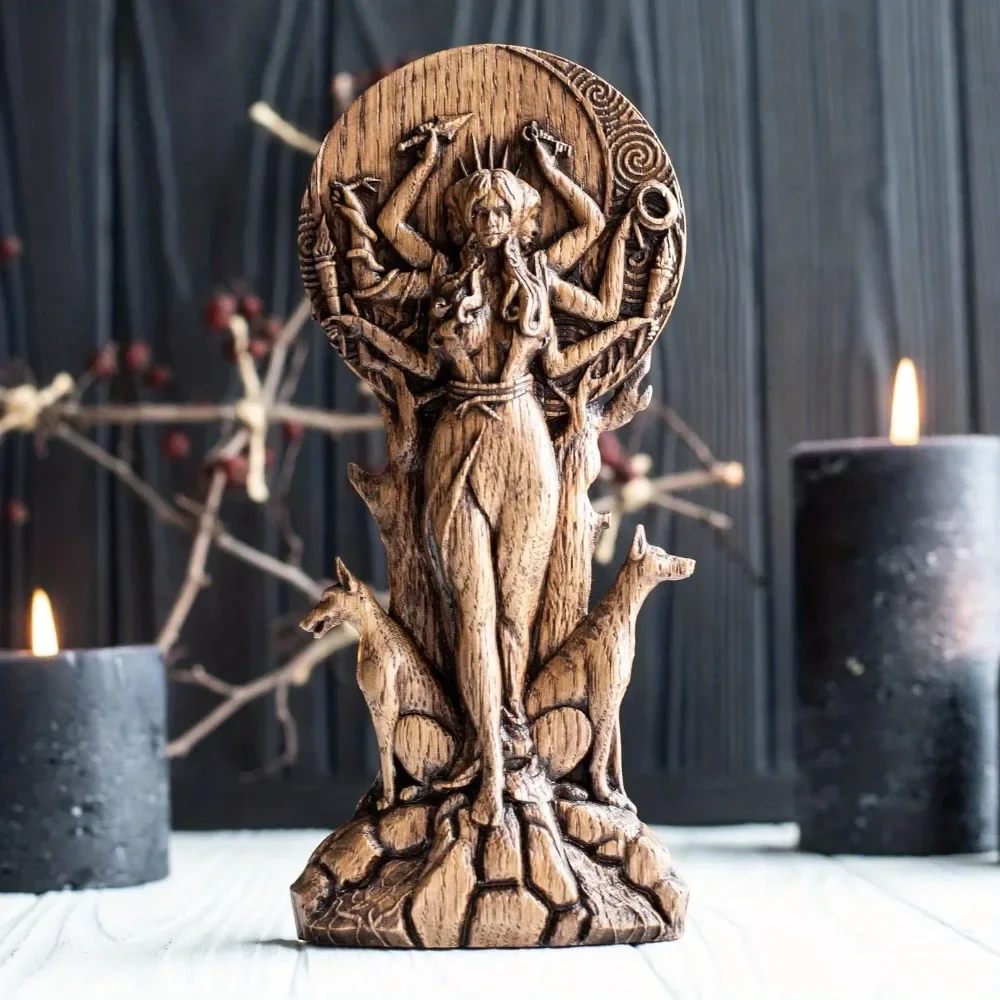 Carefully Designed Resin Statue of The Sacred God Hecate Is Perfect for Ceremonial and Mysterious Home Decor Statues Sculptures