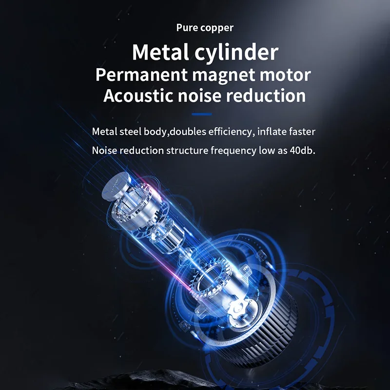 مضخة هواء سيارة لاسلكية ضاغط هواء محمول لسيارة دراجة نارية دراجة الكرة 150PSI منفاخ إطارات كهربائي مع شاشة ديجيتال #6