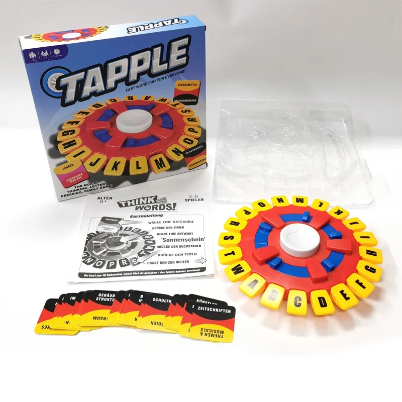 German and Spanish Tapple Board Game Basta Fast-Paced Think Word Game Great for Improving Vocabulary and Quick Thinking