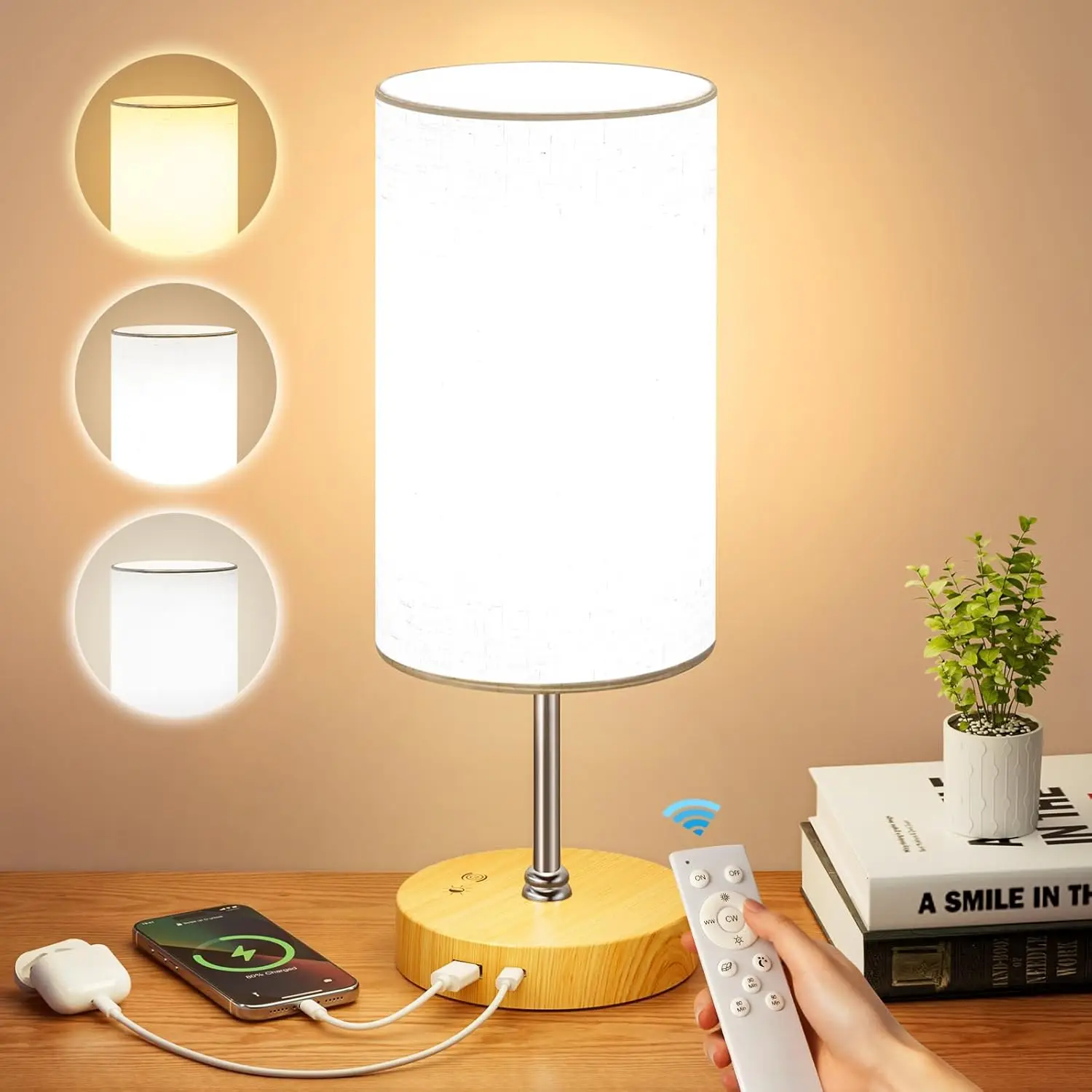 

Лампа для светотерапии 10000 люкс, полный спектр без УФ-излучения, с пультом ДУ, 3 цветовые температуры и таймером диммирования для дома и офиса