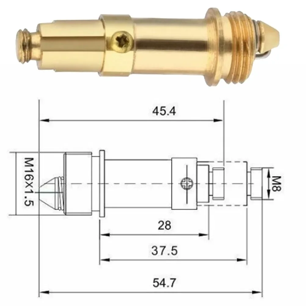 

Домашний латунный нажимной болт M8/M16, 1 шт., 26 г, щелчок для раковины, внутренний пружинный механизм для отходов, пружинный сердечник, толстое покрытие