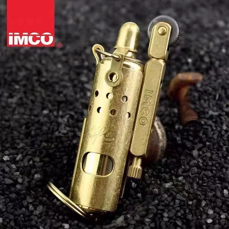 IMCO 5700 Pure Copper Trench Rod Kerosene Lighter Personalized Retro Limited Edition Outdoor Windproof Lighters Smoking Gadgets