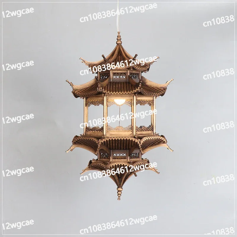 Zen lamps, ancient architectural mirrors, wood carvings, wooden decorations, hotel and homestay foyer decoration pendants